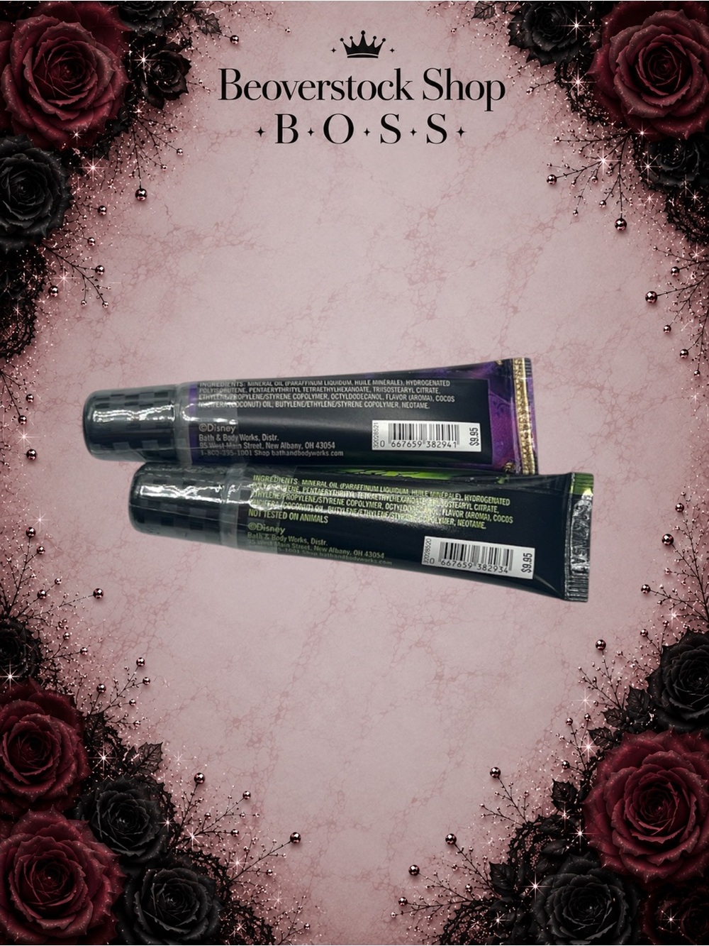 New Bath & Body Works Disney Villains Lip Gloss Duo Evil Queen & Maleficent Set - Picture 2 of 3